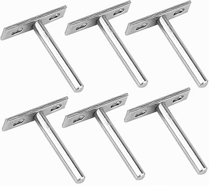 Stainless Steel Shelf Brackets,Hidden Floating Shelf Supports,Invisible Supports,for Concealed Wood Shelves Wall Mounted6Pcs96Mm