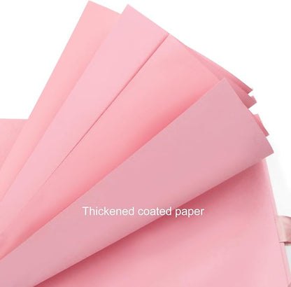 EVNEED 11.5 x 8.5 Inch Scrapbook Photo Album,Wedding Guest Book Anniversary Memory Scrapbooking,Wedding Photo Album with DIY Accessories Kit for Craft Paper DIY,Xmas Gift,80 Pages (40 Sheets),Pink