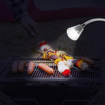Jhua Grill Lights for Outdoor Grill BBQ Light 12 LED Super Bright Grill Light Battery Operated, 24“ 360° Flexible Neck, Clip On Outdoor Barbecue Lamp with Magnet, for Barbecue Grilling Table Workbench