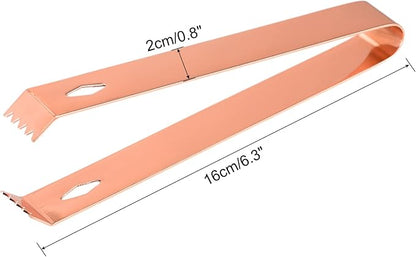 HARFINGTON Stainless Steel Ice Tong, 6.3" x 0.8" Mini Serving Tongs Sugar Tongs for Ice Bucket Cube Sugar Cube Bar Coffee Bar Kitchen, Rose Gold