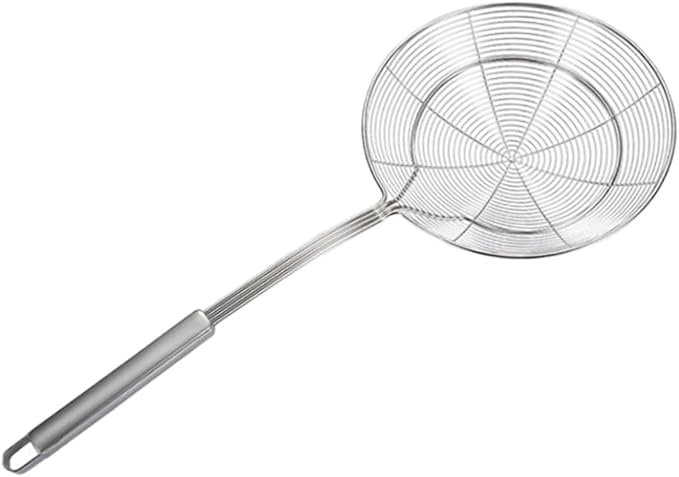 IMIKEYA 1pc Stainless Steel Wire Skimmer Strainer Spoon Fine Mesh Colander for Home Restaurant Use Heat Resistant Design Easy to Clean Store Dishwasher Safe Ergonomic Handle Hanging