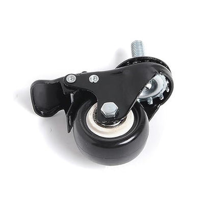 360 Degree Swivel Caster with M8M10 x 25mm Threaded Stem PU Office Chair Caster Wheels No Noise Wheels for Chair and Furniture (Color : 2 Pcs with Brake, Size : 1.5 inch)