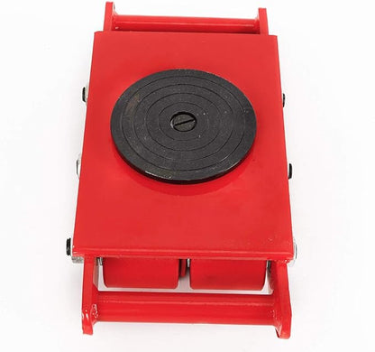 8 Ton Heavy Duty Machine Dolly Skate for Industrial Moving Equipment,Machinery Roller Mover Cargo Trolley with 360 Rotation Cap Red