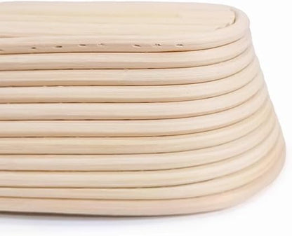 Bread Basket-Sourdough Proofing Basket-Proofing Basket-9.8 inch Oval Proofing Bowl with Liner for Home Baker Baking Tool Kits (Oval)