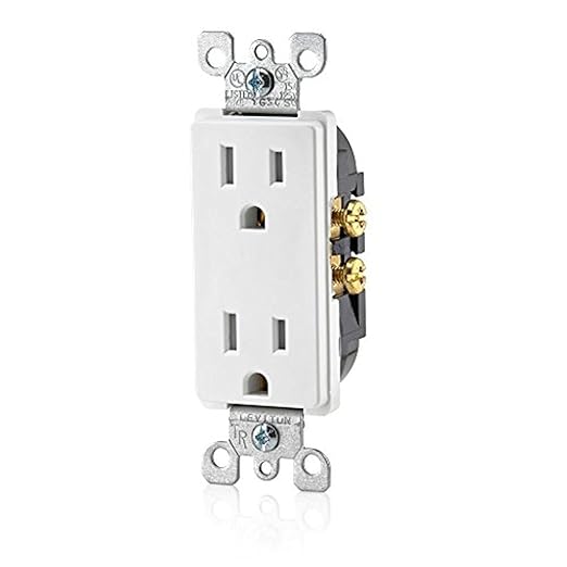 Leviton T5325 15 Amp Decora Tamper-Resistant Duplex Electrical Wall Outlet - White