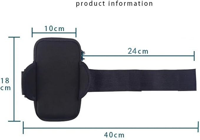 Running Armband Neoprene Sports Armband Phone Case Breathable Mesh Arm Bags Waterproof with Headset Hole Universal(Black)