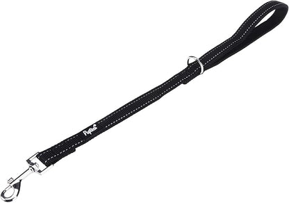 PUPTECK Reflective Short Dog Leash with Comfortable Padded Handle Durable Nylon Dog Lead for Small Medium and Large Dogs Cats Walking Running Training Outside, Black