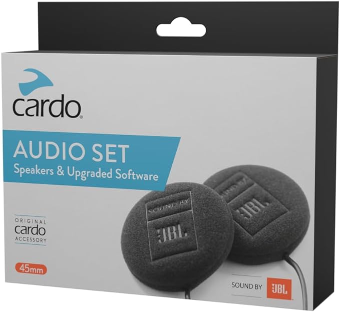 Cardo 1.772" Audio Set, Works with Most Helmet Communicators (Single Pack), Black