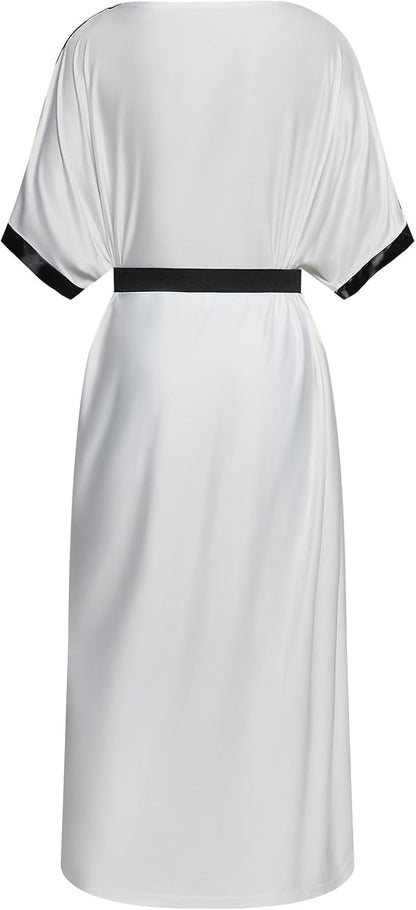Men Ancient Greek Gods Toga Roman Senator Robe Caesar Costume with Belt Wristbands.