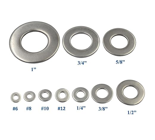 DGOL 18 pcs 34 inch 304 Stainless Steel SAE Flat Washer, 34 inch x 1-1532 inch Washers Assortment Kit