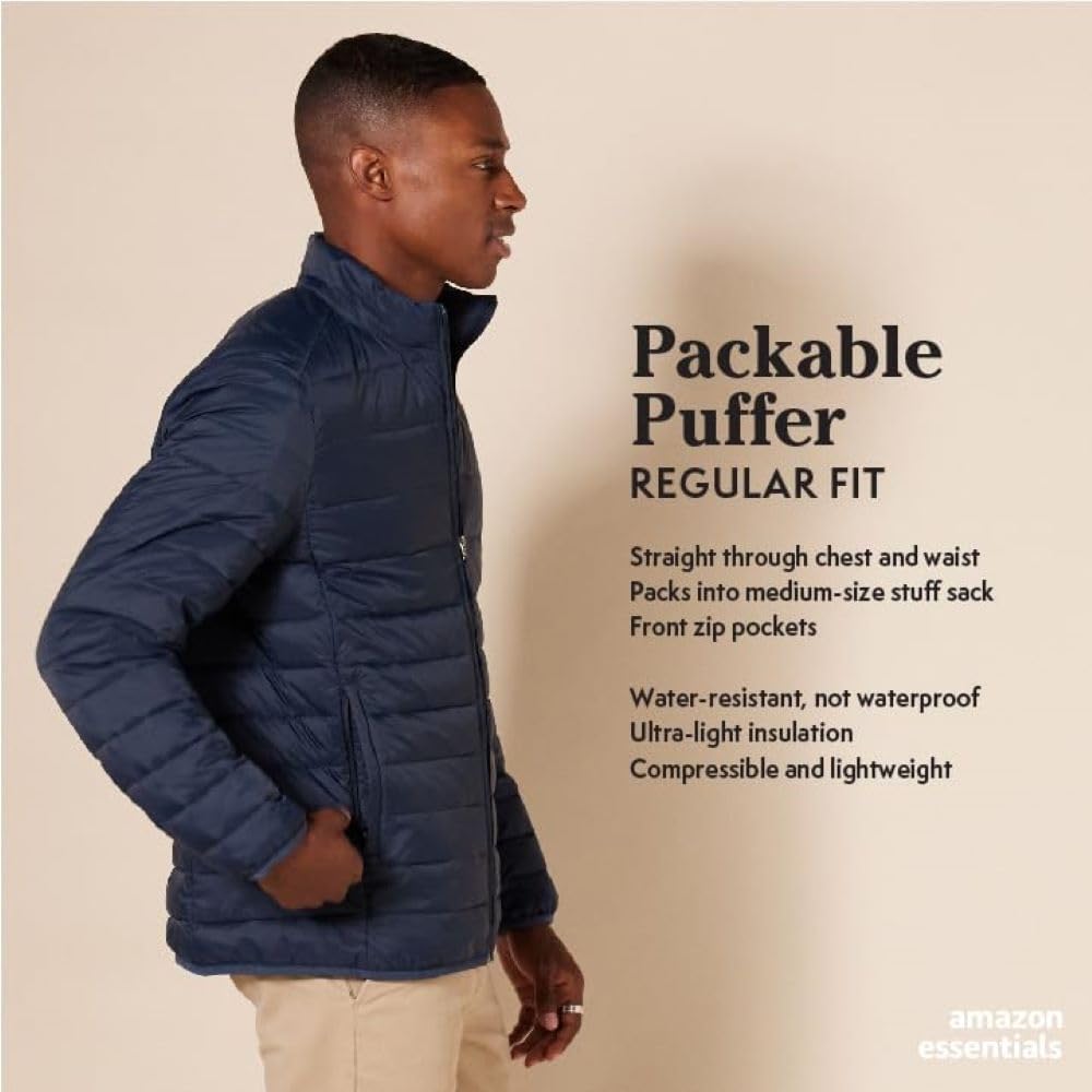 Men's Packable Lightweight Water-Resistant Puffer Jacket (Available in Big & Tall)