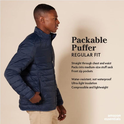 Men's Packable Lightweight Water-Resistant Puffer Jacket (Available in Big & Tall)