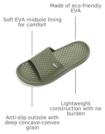 Size 11, Heva Shower Sandals Men Bathroom Slippers Non-Slip Indoor Home House Beach Shoes .