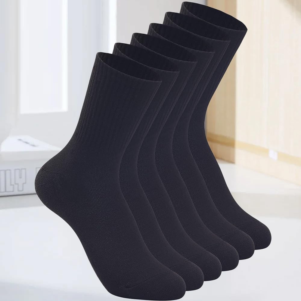 3 Pairs - Women's Simple Personality Solid Color Mid-Socks, Spring and Autumn Student Japanese Girls Mid-Socks - Black - One size fits all