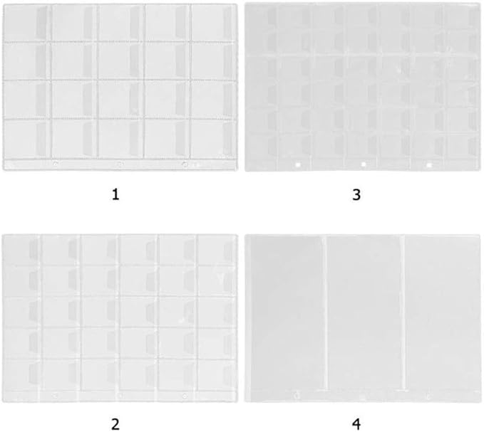 Briartw 10Pcs Sheet Coin PVC Grid Bag Coin Cash Money Storage Card Organizer Bags Transparent Stamp Coins Holder Album Bag