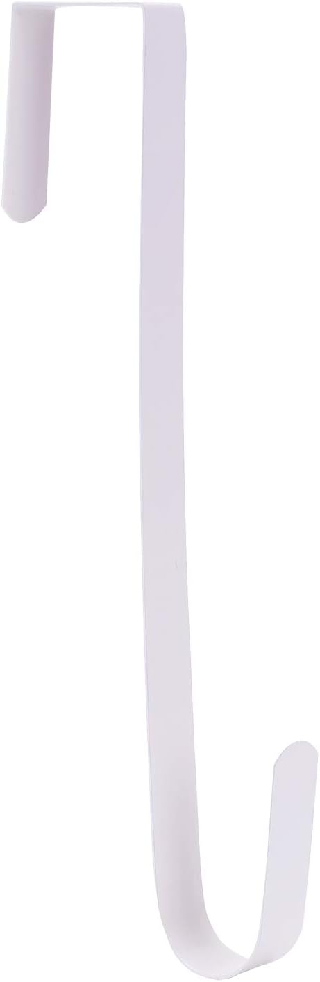 Sattiyrch 12" Wreath Hanger for Front Door,Steel Over The Door Hanger Hook,Wreath Door Hanger (White,1)