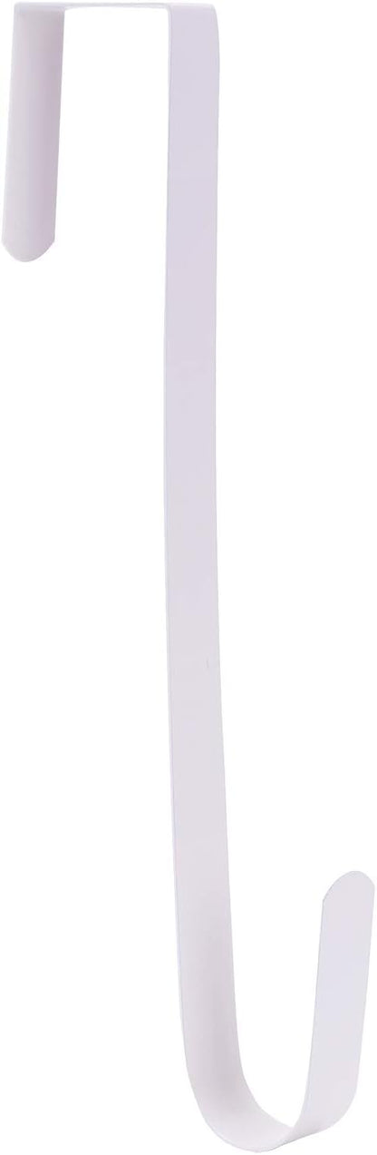 Sattiyrch 12" Wreath Hanger for Front Door,Steel Over The Door Hanger Hook,Wreath Door Hanger (White,1)