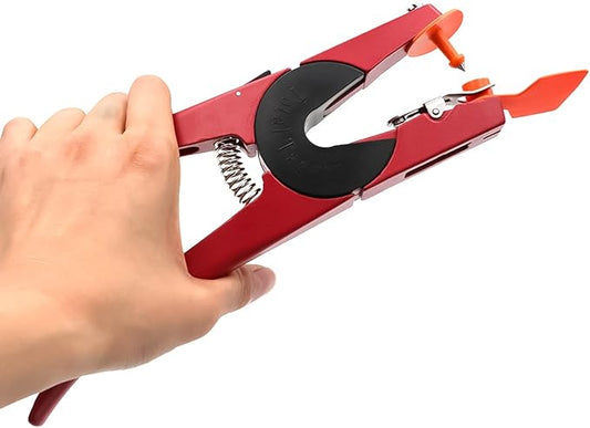 nomal 1 Piece Livestock Ear Tag Applicator Cattle Ear Tagger Cow Ear Tag Pliers Pig Ear Tag Clamp Animal Identification Card Installation Tools, Red