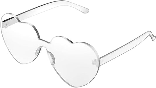 Maxdot Heart Shape Sunglasses Rimless Transparent Heart Glasses Colorful Party Favors