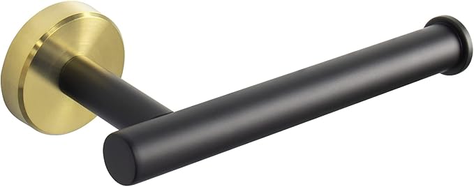 NearMoon Bathroom Toilet Paper Holder, Premium SUS304 Stainless Steel Rustproof Wall Mounted Toilet Roll Holder for Bathroom, Kitchen, Washroom (1 Pack, Black and Gold)
