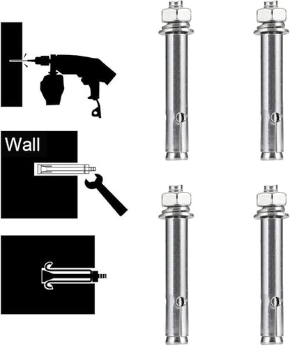Stainless Steel M6 x 60mm Hex Head Sleeve Anchor, for Pad Eye Plate Hook Hanging Hardware 14" x 2-38" Expansion Bolt (4pcs Hex Sleeve Anchor)
