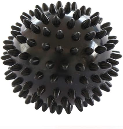 Durable PVC Spiky Massage Ball Deep Tissue Back Massage, Foot Massager, Pain Relief Plantar Fasciitis Reliever Hedgehog 3inch Balls (Black)