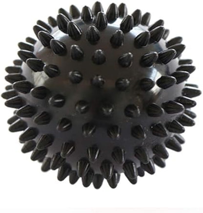 Durable PVC Spiky Massage Ball Deep Tissue Back Massage, Foot Massager, Pain Relief Plantar Fasciitis Reliever Hedgehog 3inch Balls (Black)