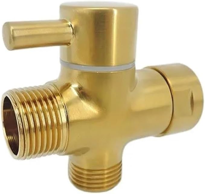 FMURY 3-Way Gold-Plated Valve Diverter Separator Toilet Shower Tee(20MM)