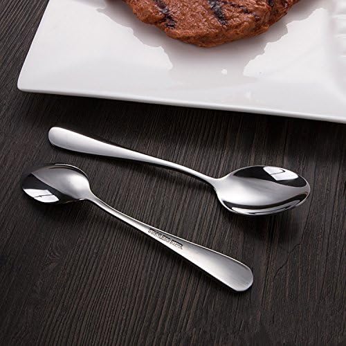 HornTide 6-Piece Dinner Spoon Set Table Spoon Flatware Stainless Steel Mirror Polishing 7-Inch 18cm