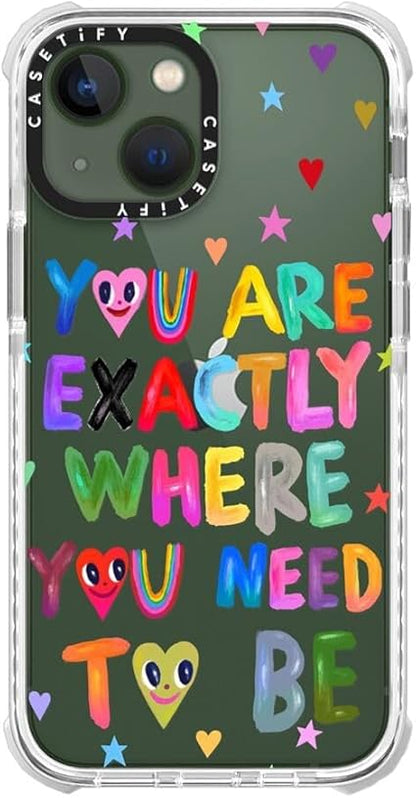 CASETiFY Ultra Impact iPhone 13 Mini Case 9.8ft Drop Protection - You are Exactly Where You Need to be - Clear Frost