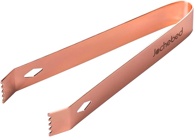 Stainless Steel Ice Bucket Tongs - Mini Serving Tongs Metal Appetizers Tongs for Serving Ice Sugar Whiskey Rock Dessert (Light Rose Gold)