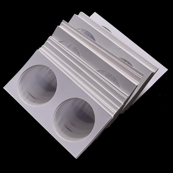 50 Pieces Cardboard Coin Flips 2x2 Holders Sleeves for All Coins Collection Supplies Currency Holder Storage for Pennies, Quarters, Stamp (40mm)