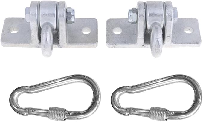Heavy Duty Metal Hanger Set Swing Porch Hook Hardware - 11,000lbs Capacity - Easy Installation - Perfect for Playsets, Swings, Hammocks - Includes Carabiners - Silver
