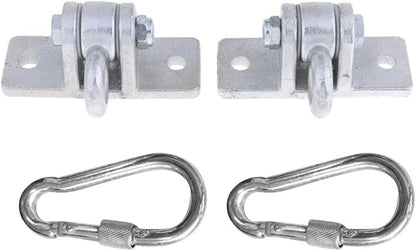 Heavy Duty Metal Hanger Set Swing Porch Hook Hardware - 11,000lbs Capacity - Easy Installation - Perfect for Playsets, Swings, Hammocks - Includes Carabiners - Silver