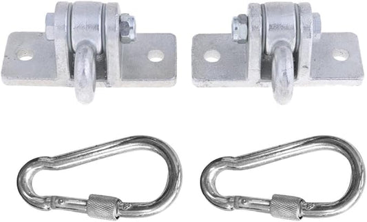 Heavy Duty Metal Hanger Set Swing Porch Hook Hardware - 11,000lbs Capacity - Easy Installation - Perfect for Playsets, Swings, Hammocks - Includes Carabiners - Silver