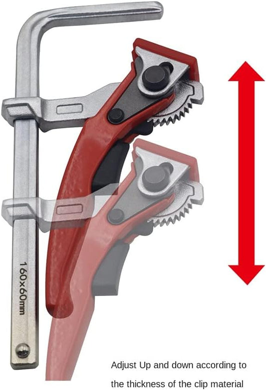 1 Piece Ratchet Table Clamp Quick Release Bar Clamp Steel Clamping F Track Clip for Hole Table and Guide Rail System