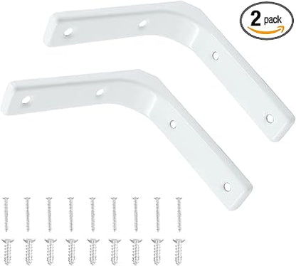 2 Pack White Wall Shelf Bracket 4 Inch Shelf Bracket, Heavy Duty Shelf Support Decor Shelf Bracket