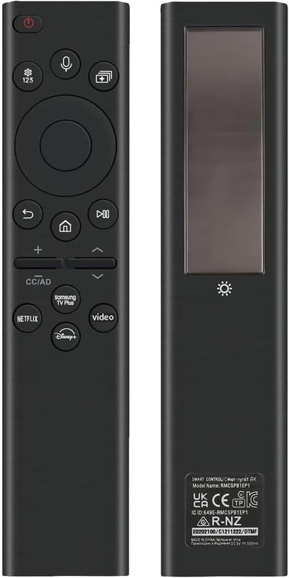 Rechargeable TV Remote for Samsung Smart TVs, Replacement for All 2019-2025 Samsung TV Remote Control with Voice Control. USB-C Fast Charging. Solar Charging