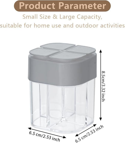 3pcs Spice Jars, DSIOHFEI 4 in 1 Salt and Pepper Shakers with Flip Top Cap, Portable Seasoning Container for Outdoor, Camping, BBQ, Spice Containers for Salt, Sugar, Pepper, Cumin