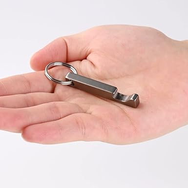 SW637 Mini Titanium Keychain Beer Bottle Opener,Bar Gifts for Men, Husband, Dad, Boyfriend,EDC Supplies for Outdoor Travel.Only 0.28oz weight