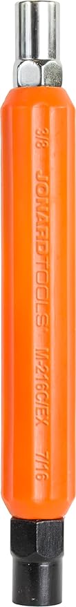 Jonard Tools M-216CEX, Impact Resistant Hex Can Wrench with 716" and 38" Hex Sockets and Ergonomic Handle, 1" Diameter , 7" Length, Outer