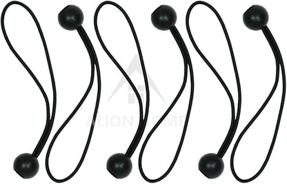 Alion Home Canopy Ball Bungee Cords, 6-Inch, 6-Piece (1, Black)