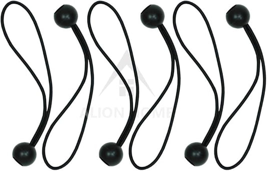 Alion Home Canopy Ball Bungee Cords, 6-Inch, 6-Piece (1, Black)