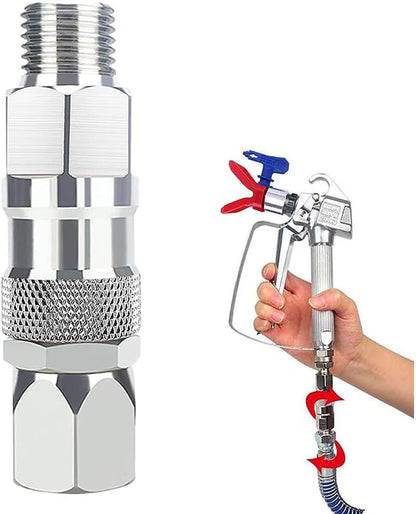 Sprayer Joint, 14-Inch 360 Degrees Rotate Stainless Steel Airless High Pressure Spray Gun Hose Swivel Joint Connector Accessories for Paint Sprayers  Hose