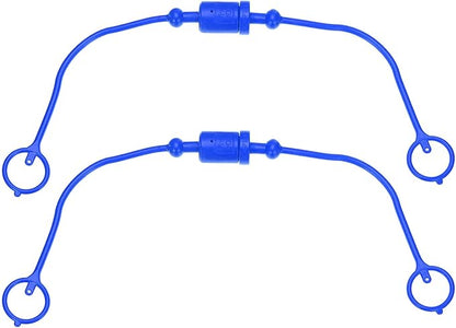 PATIKIL ISO-A 1/4 Hydraulic Coupler Male Dust Cap and Female Plug Cover, 2 Sets Hydraulic Quick Connect Coupling with Retention Ring Keeps Cap Connected to Hose, Blue
