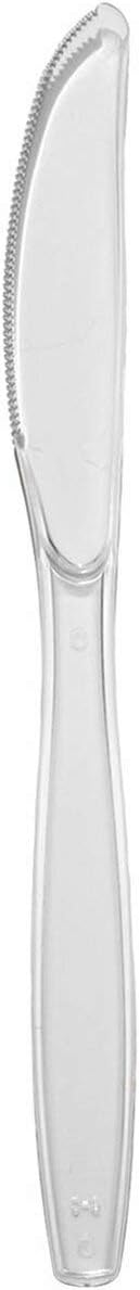 Kaya Clear Disposable Plastic Knives - 7.5" (Pack of 100) - BPA-Free, Recyclable, & Durable Catering Solution - Perfect for Parties, Catering & Everyday Use