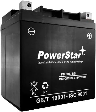 PowerStar PM30L-BS 12V 28AH Replaces CB30L-B, 30L-B, UB30L-B, M22H30, YB30L-B, YTX30L-BS Power Sports ATV Battery (Product similar to pictures)