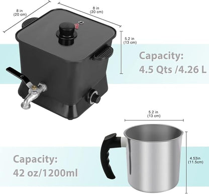 Sutomlo Large 4.5 Qts Electric Wax Melter for Candle Making, Candle Wax Melting Pot with Temperature Control  Pour Spout for Candle Maker  Candle Making Business