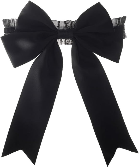 Black Bow Garters Gothic Lace Thigh Garter Elastic Bell Leg Garter for Women