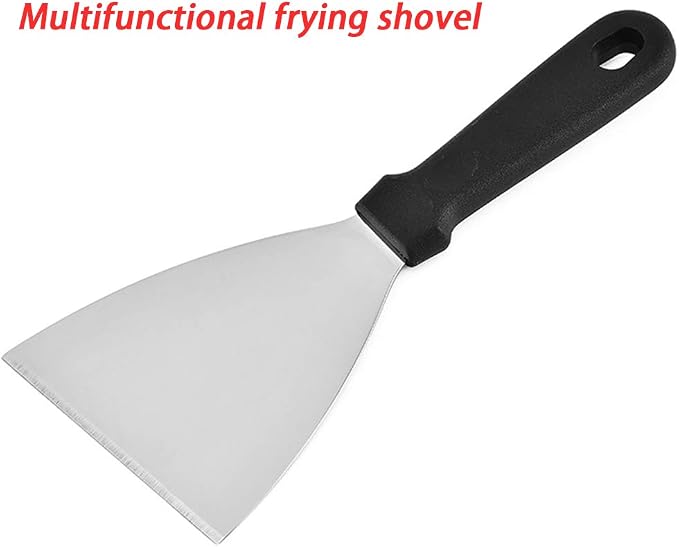 SYCOOVEN Small Spatula Stainless Steel Mini Serving Spatula for Flipping and Cooking, Metal Spatulas with Silicone Handle for Kitchen Use(Size:10 * 23.5cm)